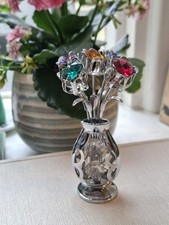 Crystocraft Chrome Flower Vase – Genuine Swarovski Crystals