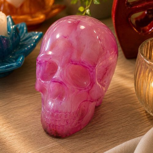 Pink skull resin - pink,