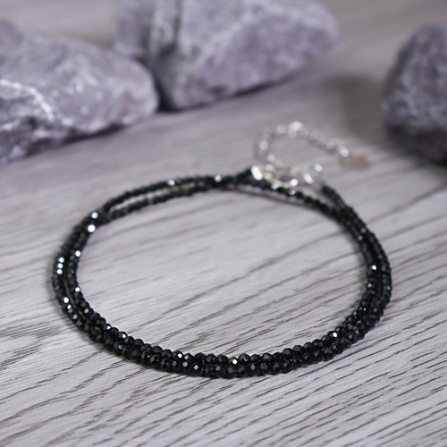 Black tourmaline 2mm - 2mm, beaded
