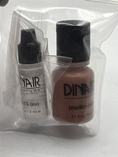 NEW SEALED DINAIR PRACTICE COLOR .27 OZ + MOIST & DEWY .1 OZ AIRBRUSH FOUNDATION