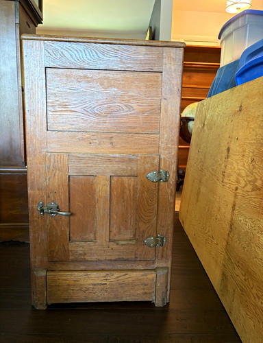 Antique oak icebox ice box - antique,