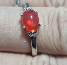 925 Sterling Silver FIRE OPAL