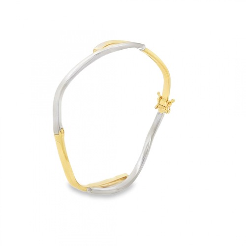 9ct yellow white gold - gold, hinged