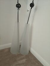 2x Ikea tall floor vases clear frosted glass 75 cm 2.5ft tall PS Ehlen Johanssen