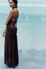 ZARA BACKLESS SMOCKED HALTER