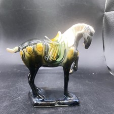 Vintage Chinese Tang Dynasty Drip Style Glaze Horse Figurine