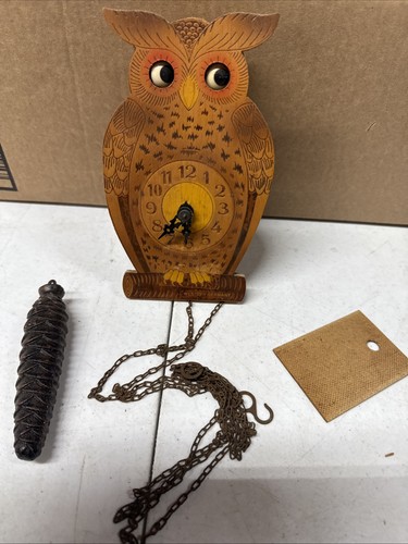 Vintage owl wall clock made - owl,