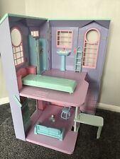 Vintage Barbie Talking Townhouse Folding Fold Out House Purple Retro Accessories