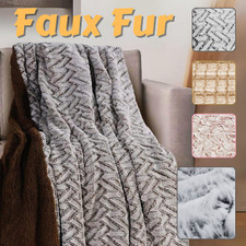 Faux Fur Fleece Throw Soft