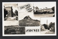 Postcard Ashover nr Matlock Derbyshire multiview RP