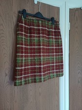 Beautiful Laura Ashley Country Check Wool Knee Length Skirt New Without Tags