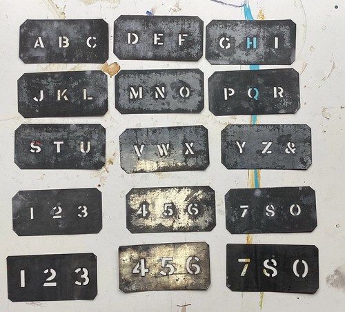 Vintage metal stencils - metal,