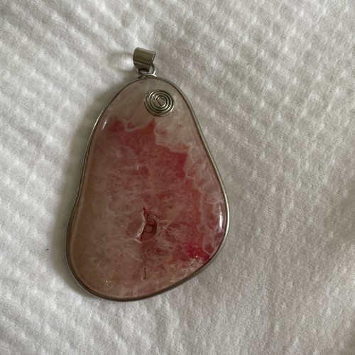 Rhodochrosite crystal pendant - rhodochrosite,