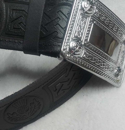 Black leather scottish - scottish, kilt