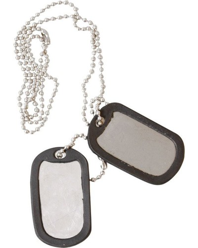 Silver dog tags military - dog,