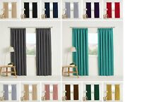 Blackout Curtains Eyelet Ring Top Or Pencil Pleat Thermal Ready made 2 Tie Backs