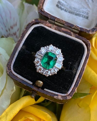 Art deco emerald and - art, diamond
