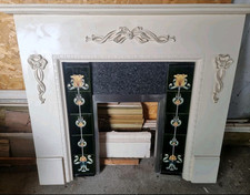  White Wood floral tiled Fire Surround