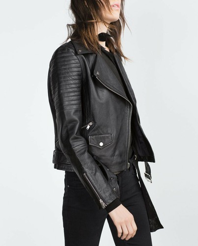 Zara quilted leather biker - quilted,