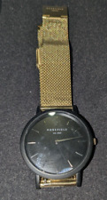 Rosefield Black Faced Watch With Gold Mesh Strap - 35mm