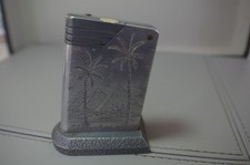 VINTAGE OLD  TRENCH ART   LIGHTER  INSCRIBED EGYPT  1947 PLUS PALM TREES.