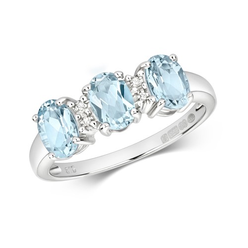 9ct white gold aquamarine and - white,