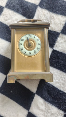 Antique brass carriage clock - brass,