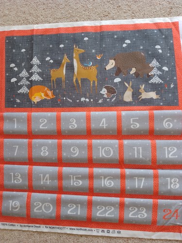 Advent calendar cotton fabric - advent,