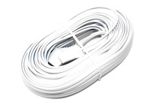 10M Landline BT Telephone Extension Cable Lead for Fax Phone white flat cable  