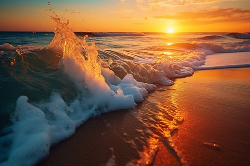 Beach sea sunset - beach, canvas