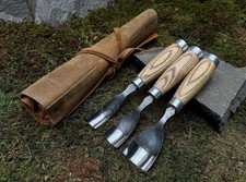 Hand forged high carbon steel Gouge set: Wood Craving Chisels