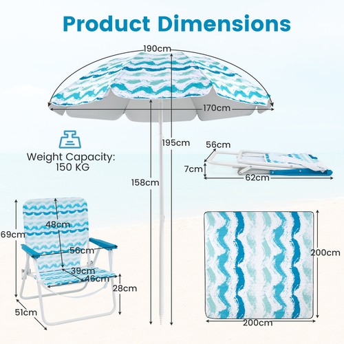 Pcs beach umbrella set - pcs,