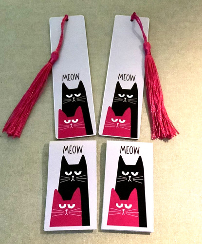 Cat wooden bookmarks - bookmarks, 2x