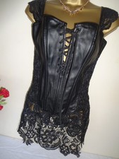 Sexy Black Lace up Corset Bustier Top Costume PVC