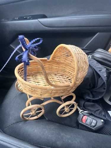 Vtg wicker rattan - rattan, baby