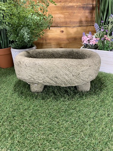 Stone garden oval planter - stone,