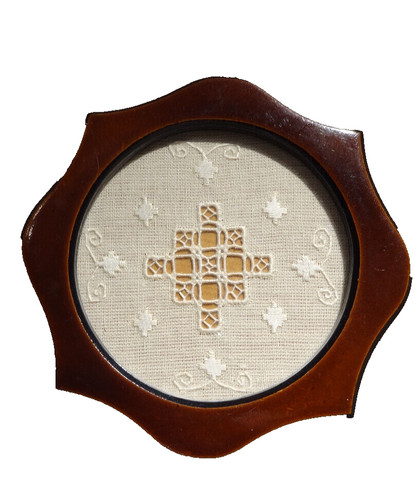 Vintage lefkara lace - vintage, framed
