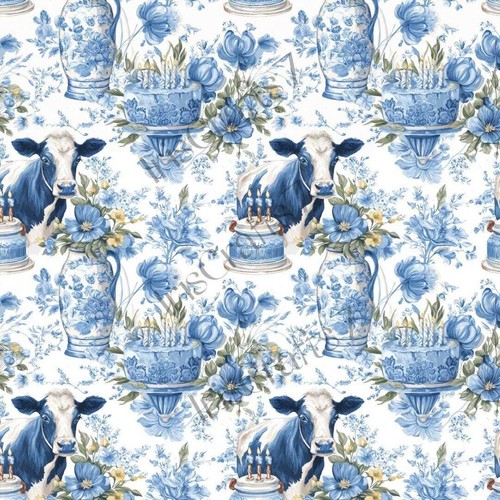Blue cow image - cow, polymer
