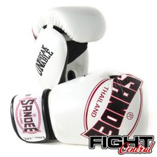 Sandee Cooltec Leather Boxing Gloves - White - FREE P&P - Muay Thai, MMA