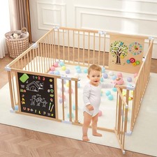 OMYbaby Wooden Baby Playpen 8
