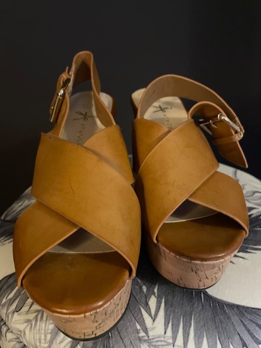 Brown wide strap - wide, sandals