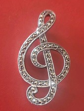 TREBLE CLEF BROOCH STERLING