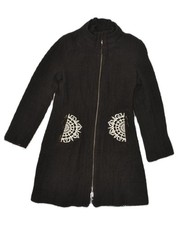 DESIGUAL Womens Overcoat EU 40 Medium Black Acrylic IA05