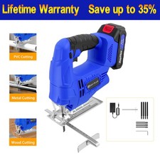 21V Electric Jigsaw Cutter Wireless Jig Saw w/Battery For Wood Metal Plastic
