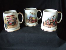 3 x OLD FOLEY TANKARDS MUGS