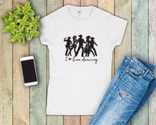 I Love Line Dancing Ladies Fitted T Shirt Sizes Small-2XL
