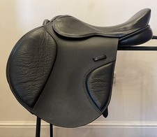 17” BNWOT Silhouette Black English Leather GP / Jump Saddle Hoop Tree Wide Fit