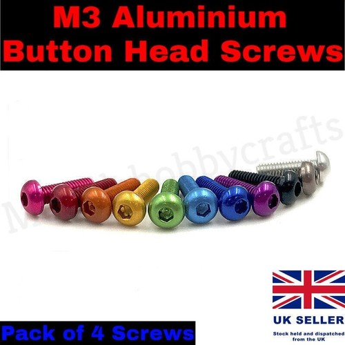Aluminium button head - m3,
