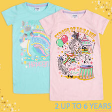 Kids Girls Nightshirt Nightie Short Sleeve Nightdress Lightweight Age 2-6 Years