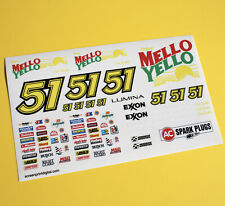 RC 18th scale 'MELLO YELLO' Days of Thunder sticker decal set